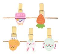 GOOHOCHY 40 Mini Pinces à Linge en Bois Thème Pâques Lapin et Carotte, Clips Photo Décoratifs pour Loisirs Créatifs, Petites Pinces Légères pour Photos, Kit 40 Pièces pour Décoration