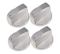 GOOHOCHY 4pièces Boutons De Commande Cuisinière à Gaz Résistant Chaleur Argentées Remplacement Compact Pour Gazinière Ville Et Camping