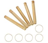 GOOHOCHY 5 Pièces Lot de 5 Outils Portables en Métal pour Retirer le Cérumen avec Porte-Clés, Cuillère Auriculaire Réutilisable, Kit Compact pour Nettoyage des Oreilles à Domicile Voyage