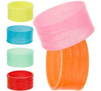 GOOHOCHY 6 pièces Bandes Grip Raquette Tennis Anti-dérapantes et Élastiques Anneaux Silicone Colorés pour Poignée de Raquette Badminton et Tennis Protection et Maintien du Revêtement