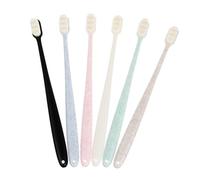 GOOHOCHY 6 pièces Brosses à Dents Adultes à Poils Souples Modèle Ondulé Ergonomique Assortiment de Couleurs Individuel Portable Prévention Caries et Gencives Renforcées