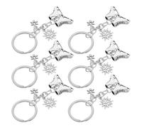 GOOHOCHY 6 Pièces Porte-clés Patin à Glace Alliage Breloques Chaussures Hiver Flocon Accessoires Résistants pour Fête de Patinage et Cadeaux Hiver