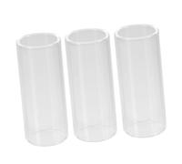 GOOHOCHY 6 pièces Slide pour Guitare Verre Transparent et Acier Inoxydable Medium Bottleneck Accessoires pour Guitares Basses et Électriques Clair et Sustain