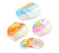 GOOHOCHY 6pièces Bonnet De Réutilisable Garçon Fille Capuchon Étanche Motif Animaux Pour Et Bain Couverture De Cheveux Pratique Et Confortable Pour Garçon Fille