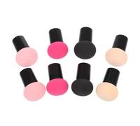 GOOHOCHY 8 pièces Lot de Éponges de Maquillage Champignon Réutilisables pour Fond de Teint Poudre et Liquide Double Usage Humide et Sec Kit Beauté avec Couleurs Chair Rouge Foncé et