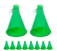 GOOHOCHY 8 Pièces Lot de Trompettes Plastique Vertes Corne de Bruit pour Supporters Cornes de Stade Portables pour Événements Sportifs et Fêtes