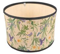 GOOHOCHY Abat-jour en Bambou Imprimé Motifs Végétaux, Couvre-lampe Suspendue Décorative en Bambou et Métal, Protection Multi-usage pour Chambre et Salon