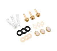 GOOHOCHY Accessoires pour Trompette 18 Pièces - Kit Complet de Réparation Boutons Ronds Dorés Feutres de Bouchon de Piston Noir et Blanc Ressorts de Valve Guides de Piston - Pièces