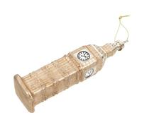 GOOHOCHY Accessoires Verre De Noël Ornement Big Ben Statue Décorative Suspension Figurine De Salon Ornements Suspendus Décoration Rétro