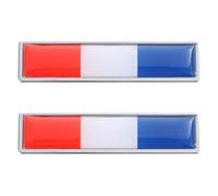 GOOHOCHY Autocollant Métal Drapeau Français 2 Pièces Décoration De Voiture en Alliage De Zinc 3D Autocollants Polyvalents pour Voitures Camping-Cars Et Bateaux