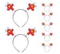 GOOHOCHY Bandeaux Cheveux Homard 8 Pièces en Plastique Léger et Sûr, Accessoires Créatifs pour Fête et Carnaval, Look Original et Accrocheur