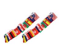 GOOHOCHY Bannière de Drapeaux de Chaîne Coupe du Monde 2pcs en Polyester pour Décoration Murale, Accessoire Foot pour Fête et Événement Sportif