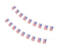 GOOHOCHY Bannière Drapeau Américain Réutilisable en Polyester 10 Mètres 38 Fanions 14x21cm de Fête du Jour de L'indépendance pour Décoration Intérieure et Extérieure