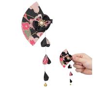 GOOHOCHY Barrette à Cheveux Japonaise en Tissu Fleur de Cerisier et Pompon, Décoration Délicate pour Femme, Protection la Chute des Cheveux, Style Japonerie Noir Vie Style Plusieurs styles