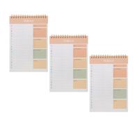GOOHOCHY Bloc-notes de Gestion des Tâches 3 Carnets A5 avec 52 Feuilles Détachables, Papier et Métal, Design Minimaliste, pour Organisation au Travail L'étude