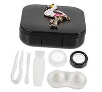 GOOHOCHY Boîte À Lentilles De Contact Flamingo Compacte Et Portable Petite Boîte De Rangement pour Lentilles Cosmétiques Femmes