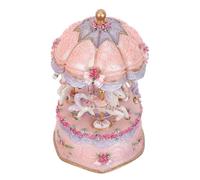 GOOHOCHY Boîte à Musique Rotative Carrousel Vintage avec Éclairage LED Multicolore, 8 Mélodies Apaisantes, Décoration Lumineuse pour Garçon et Filles et Fête, Carrousel Tournant Violet