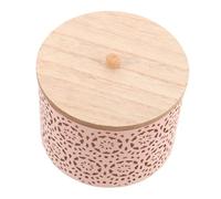GOOHOCHY Boîte De Rangement en Métal avec Couvercle en Bois Contenant Aliments Pot De Stockage De Collations Boîte À Biscuits Récipient