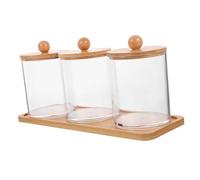 GOOHOCHY Boîte de Rangement Transparent avec Couvercle et Plateau Organisateur Compact pour Coton Tiges et Lingettes Distributeur Pratique pour Bureau et Salle de Bain