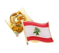 GOOHOCHY Broche Métal 2pièces Drapeau Libanais Pour Vêtements Sac Accessoire Représentation Fierté Nationale