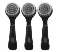 GOOHOCHY Brosse Nettoyante Visage Manuelle Lot de 3 Poils Naturels Manche Long pour Exfoliation Douce et Nettoyage Quotidien Peau Sensible Femmes et Voyage