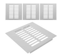 GOOHOCHY Cache Aération en Alliage D'aluminium Blanc 4pcs pour Placard et Poêle, Conception du Flux d'air, Grille Carrée Plate pour Meuble et Salle de Bain