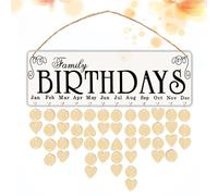GOOHOCHY Calendrier D'anniversaire Familial en Bois Synthétique Noir, Tableau Mural Facile à Assembler pour Rappel des Anniversaires et Occasions Spéciales Saint-valentin
