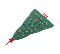 GOOHOCHY Calendrier de L'Avent 2025 à Suspendre en Tissu Anti-Poussière Vert 24 Pochettes pour Rangement Décorations de Noël Paquet Mural Pratique pour Fêtes de Fin d'Année