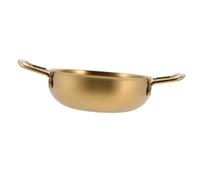 GOOHOCHY Casserole Inox pour Nouilles Coréennes Ramen Marmite Épaisse Dorée avec Double Poignée Brûlure Pot Cuisson Polyvalent pour Cuisine Maison et Camping