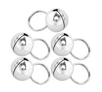 GOOHOCHY Cloches Dorées pour Animaux, Lot de 5, Ouverture Cuivre, Argenté | Accessoires pour Chiens et Bracelets, Fixation Rapide, Décor Noël, Signal Sonore Oiseaux et Petite Vie Sauvage
