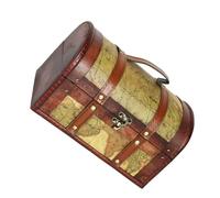 GOOHOCHY Coffre Bois Vintage Petit Modèle Boîte de Rangement Décorative avec Motifs Carte Coffre Au Trésor pour Bijoux et Objets Précieux Couleur et Motif Aléatoires Couleur