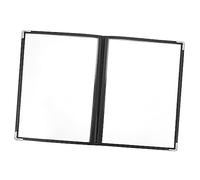 GOOHOCHY Couverture de Menu Transparent PVC Classeur de Cuisine Pratique pour Restaurants Protège Menus Flexible et Facile à Nettoyer Pages et Faces Design Aux Coins Arrondis pour