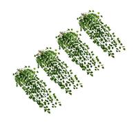 GOOHOCHY Décor Mural Feuillage Artificiel De Vigne 4 Pièces Verts Réalistes en Rotin Imitation De Vignes Décorations Suspendues pour Fête Intérieur Salon