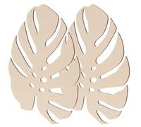 GOOHOCHY Découpes de Feuilles en Bois Brut 2 Pcs, Formes Vierges Non Peintes, Bords Lisses, Matériau Résistant pour Bricolage Créatif et Décoration Murale Intérieure, Style Nordique,