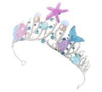 GOOHOCHY Diadème d'anniversaire en alliage, étoile de mer, couronne de sirène pour filles, mariage et soirée déguisée, léger et confortable