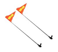 GOOHOCHY Drapeau de Sécurité Réfléchissant Orange pour Voiturette de Golf et Fauteuil Roulant, Mât Télescopique en Acier Inoxydable et PVC, Haute Visibilité, 2 Pièces, pour Parcours de