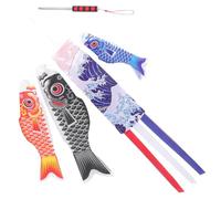 GOOHOCHY Drapeaux de Carpe Japonerie Décoration Vivante Ensemble de 5 en Polyester Léger et Flottant pour Restaurant de Sushi ou Entrée de Maison