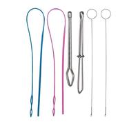GOOHOCHY Enfileur de Cordon Double Trou en Acier Inoxydable et Plastique 6 Pièces Kit de Couture Outil de Couture pour Artisanat pour Cordon de Pantalon