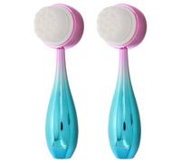 GOOHOCHY Ensemble 2pcs Brosses Visage Silicone Recto Verso pour Nettoyage Profond sans Irritation, Matériau Plastique, pour Domicile et Voyage