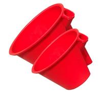 GOOHOCHY Ensemble de 2 Louches à Eau de Jardin en Plastique Rouge Tête Interchangeable et Design Économiseur d'eau pour Fertilisation des Cultures et Légumes