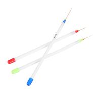 GOOHOCHY Ensemble de 3 Stylos à Tirer pour Nail Art en Plastique Blanc, Faciles à Manipuler, pour Travail Fin de Nail Art à Domicile