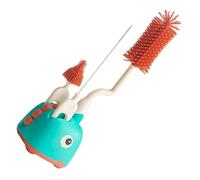 GOOHOCHY Ensemble de Goupillons pour Biberons et Tétines pour Bébé, Brosse Longue avec Support, Brosse Silicone Écologique, Nettoyage Complet, Couleur Vert Lac, Kit 3 Pièces