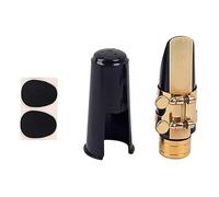 GOOHOCHY Ensemble de Saxophone Alto de Remplacement avec Anneau en Cuivre, Coussinets Noirs et Or en Plastique et Métal pour Stabiliser le Tube et Remplacer L'embouchure Cassée