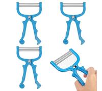GOOHOCHY Épilateur Facial Manuel Lot de 3 Bleu pour Femmes Peau Sensible Rasage Doux Visage Usage Quotidien sans Irritation Contrôle Facile