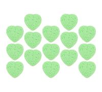 GOOHOCHY Éponges Exfoliantes Réutilisables 15 Pièces 90×83×8 Mm Forme de Cœur en Cellulose Pour Nettoyage Visage Sensible et Démaquillage en Voyage