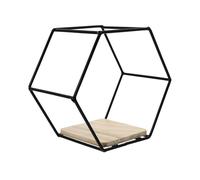 GOOHOCHY Étagère Murale Hexagonale en Fer Forgé Noire Support Suspendu Multifonctionnel pour Rangement et Cache-Pot Étagère Décorative pour Chambre Salon et Plantes Succulentes Design