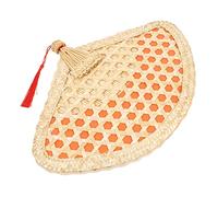 GOOHOCHY Éventail Main Paille de Blé Tissé Éventail Portatif Traditionnel Chinois Ventilateur Manuel Dété pour Camping Bureau et Usage Extérieur Décor Élégant et Artisanal