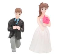 GOOHOCHY Figurine Couple de Mariés Décoration Adorable pour Gâteau de Mariage et Bureau Décor de Fête et pour Amis et Famille Stabilité et Élégance Noir et Blanc