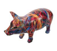 GOOHOCHY Figurine de Cochon en Résine Colorée Petite Sculpture Décorative pour Salon et Bureau Statuette Animale Mignonne et Solide Accessoire Original pour Collection et Décoration