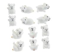 GOOHOCHY Figurines Miniatures de Cochon d'Inde en Résine Blanche 12pcs pour Décoration de Bureau Mignonne, Utilisation Polyvalente sur Bureau ou Jardin Féerique